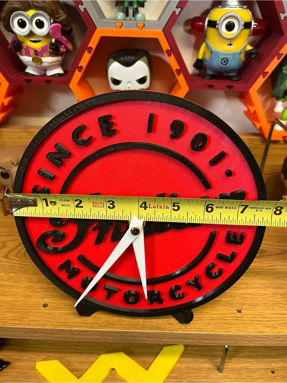 Indian Motorcycle Red and Black Wall Clock